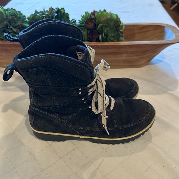 Sorel Meadow Lace Premium Black Suede‎ Winter snow Boots women’s Size 8.5 EUC - Picture 1 of 6